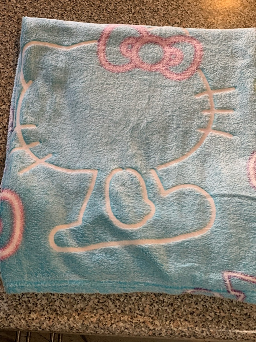 Limited Edition Hello Kitty Blue Plush Throw Blanket